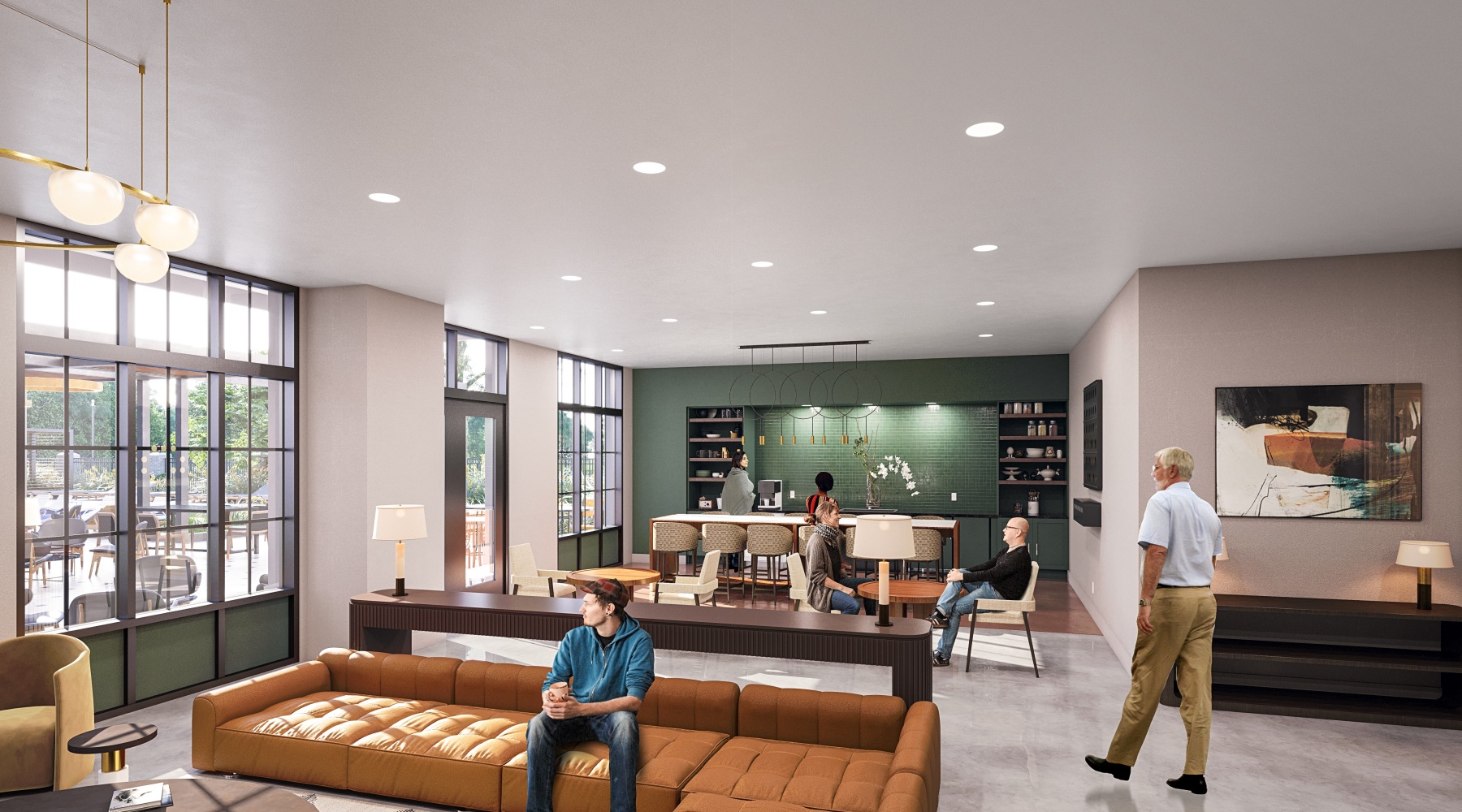 interior of property showing coworking space